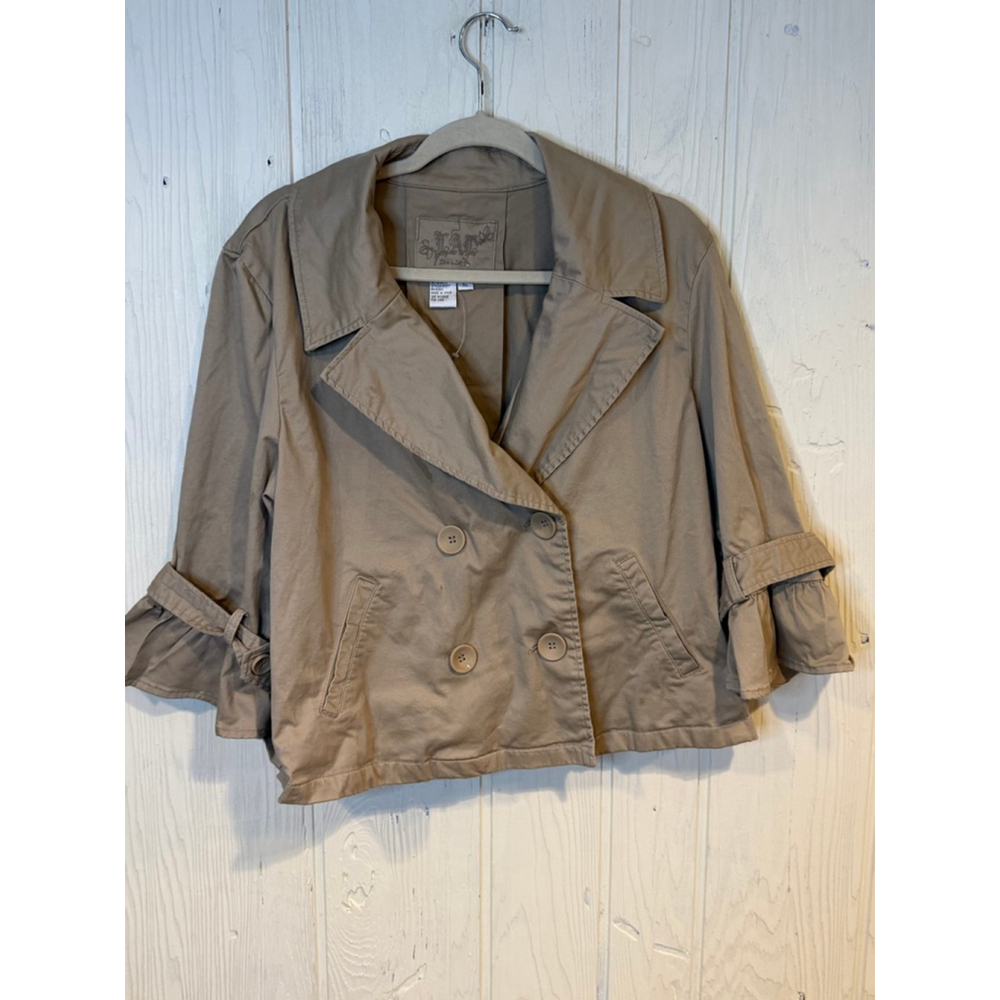 TLA Beige Double Breasted Cropped Jacket Women XL
